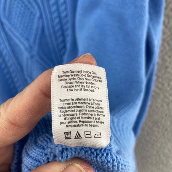 Coldwater Creek Sweater Womens Large Blue Cable Knit Stretch Pullover Everyday - Picture 7 of 10